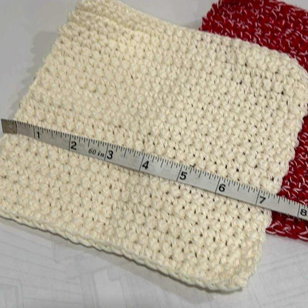 Hand Crocheted Washcloth/Dishcloth - Set of 3